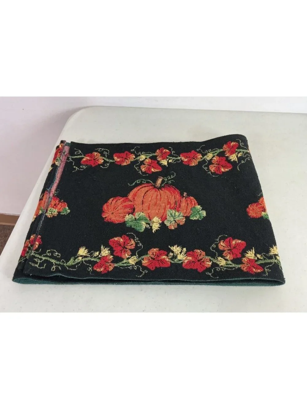 Pumpkin Table Runner Woven Rectangular Fall Country
